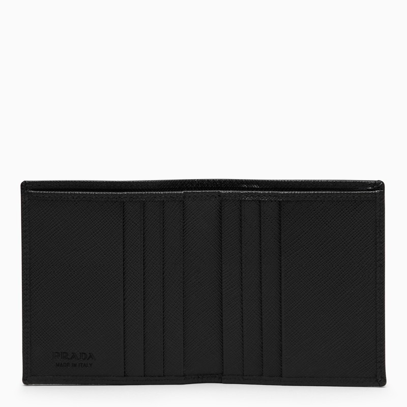 Prada Mens Black Re-nylon Small Recycled-nylon And Leather Wallet In Black