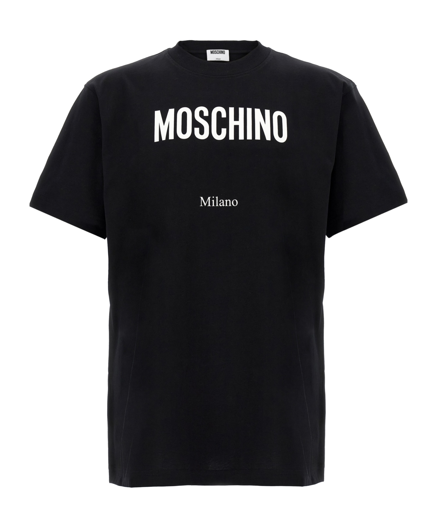 Moschino Crew Neck Graphic T-shirt With Short Sleeves In Black