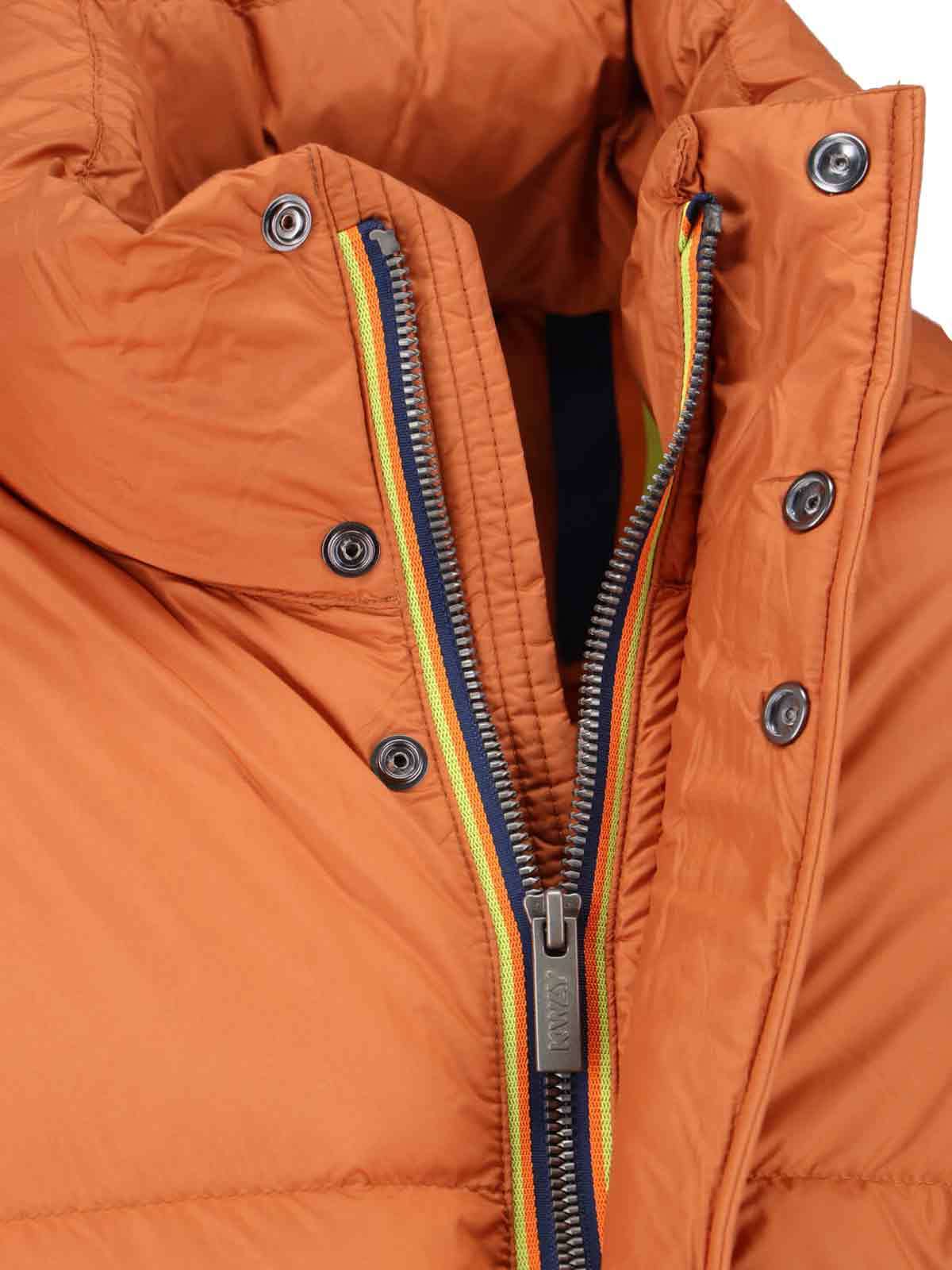 K-way Modern Puffer Jacket High Collar In Orange