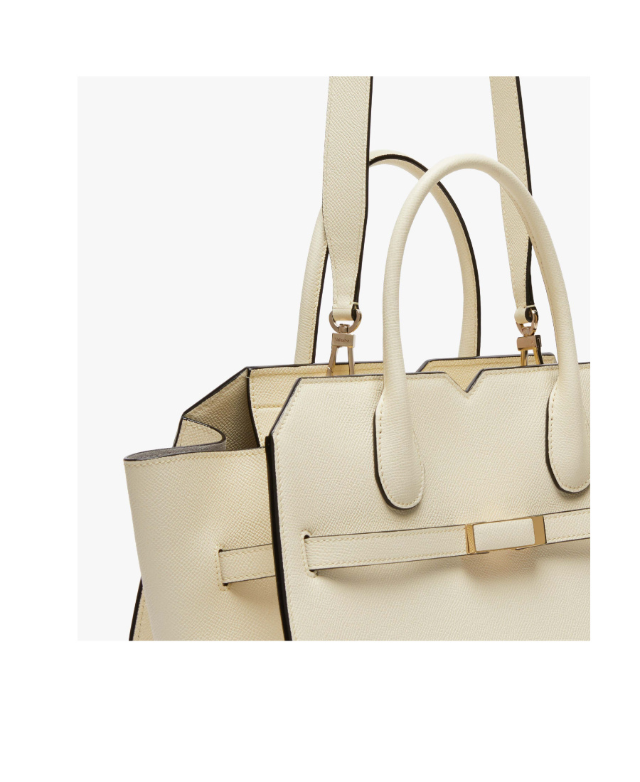 Valextra Medium Milano Leather Tote Bag In Nude