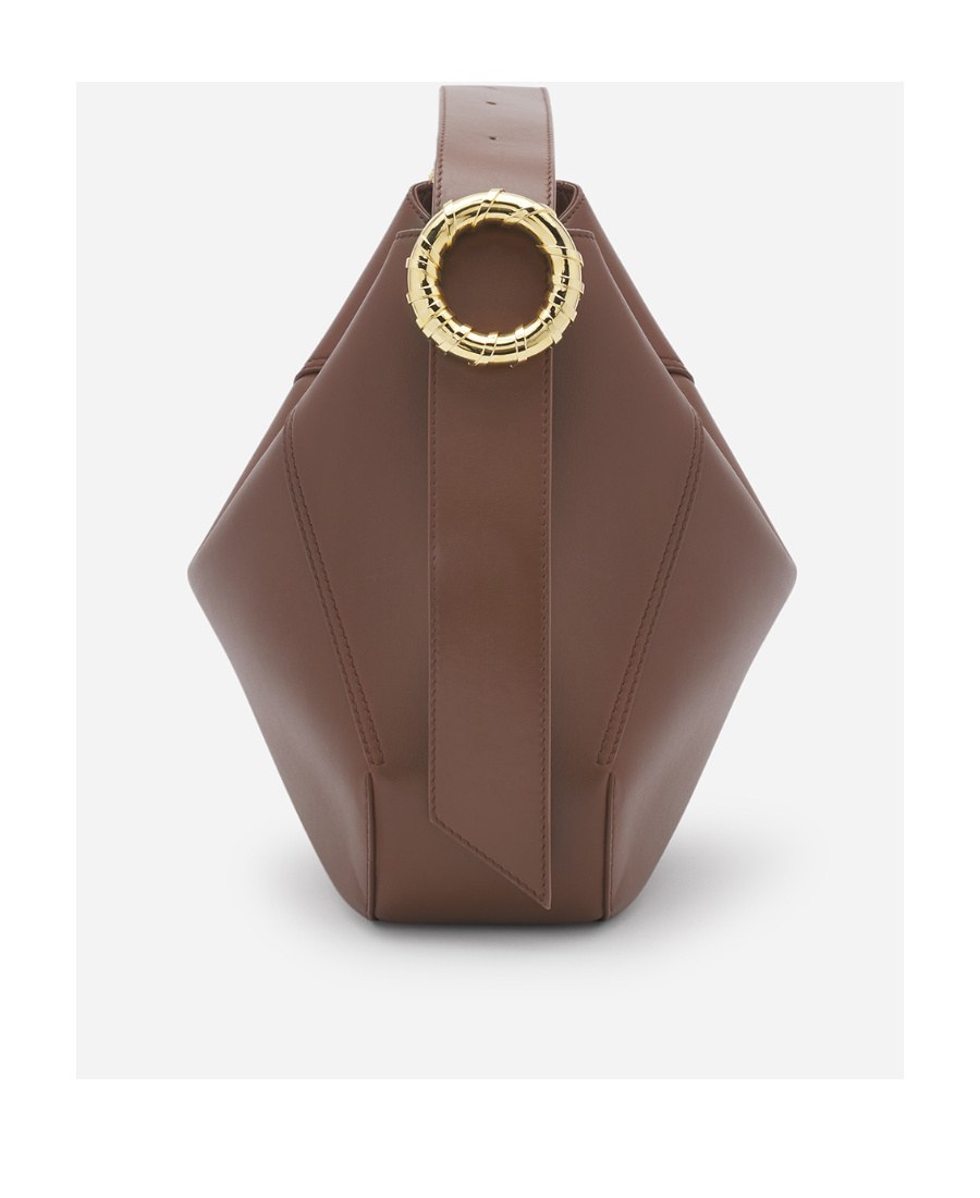 Shop Lanvin Melodie Leather Shoulder Bag In Brown