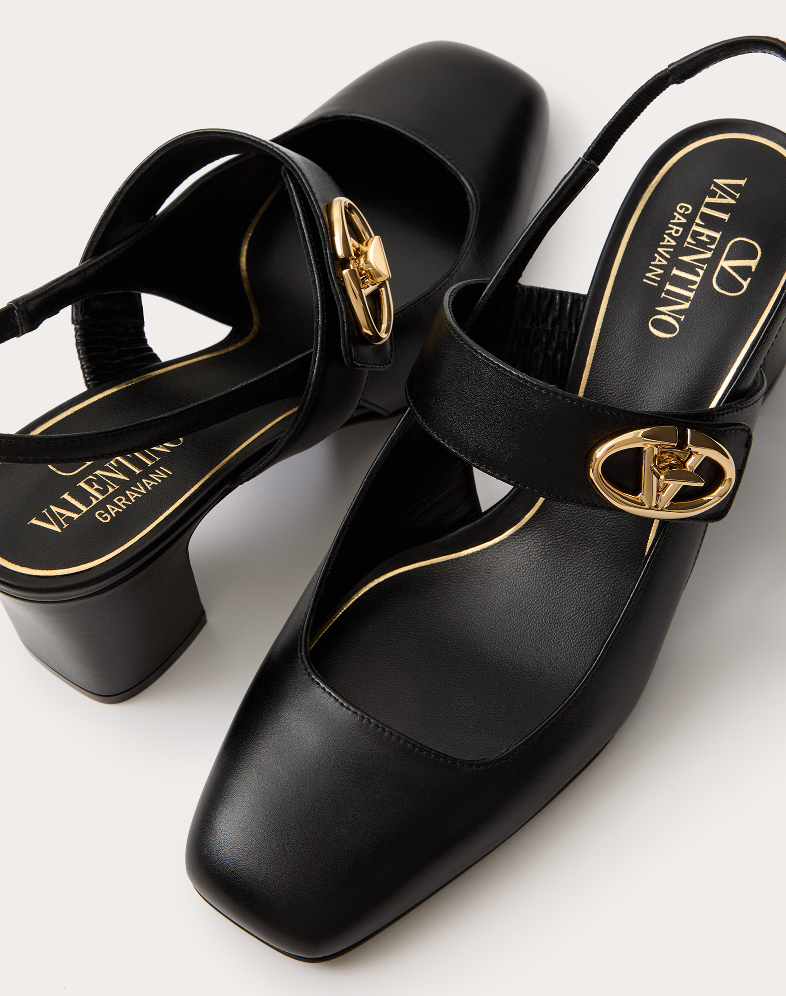 Valentino Vlogo Locker 60 Mary-jane Slingback Pumps In Black