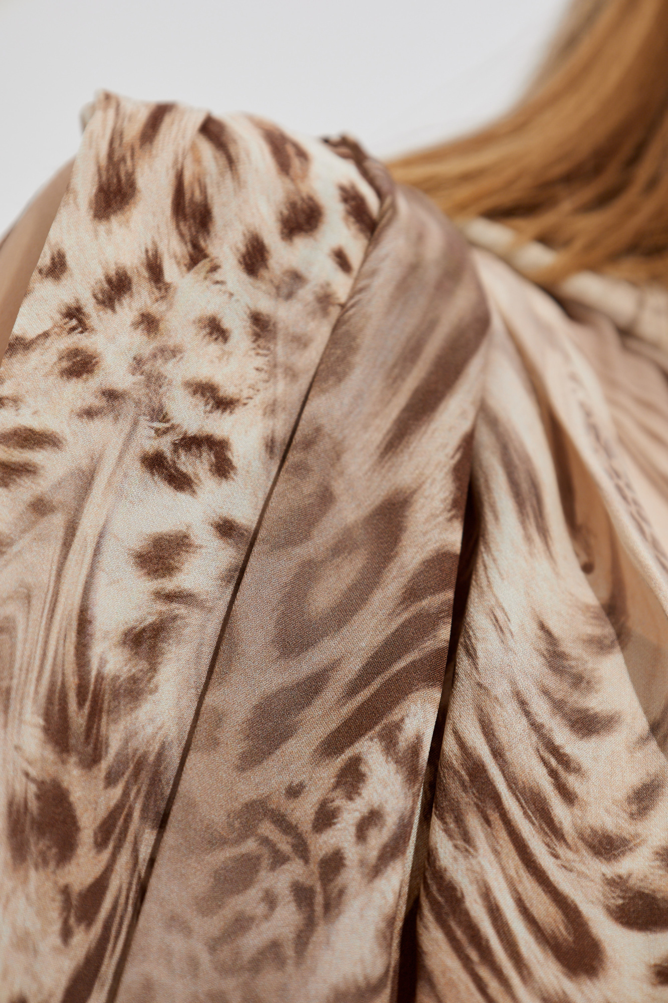 Blumarine Printed Chiffon Dress In Nude