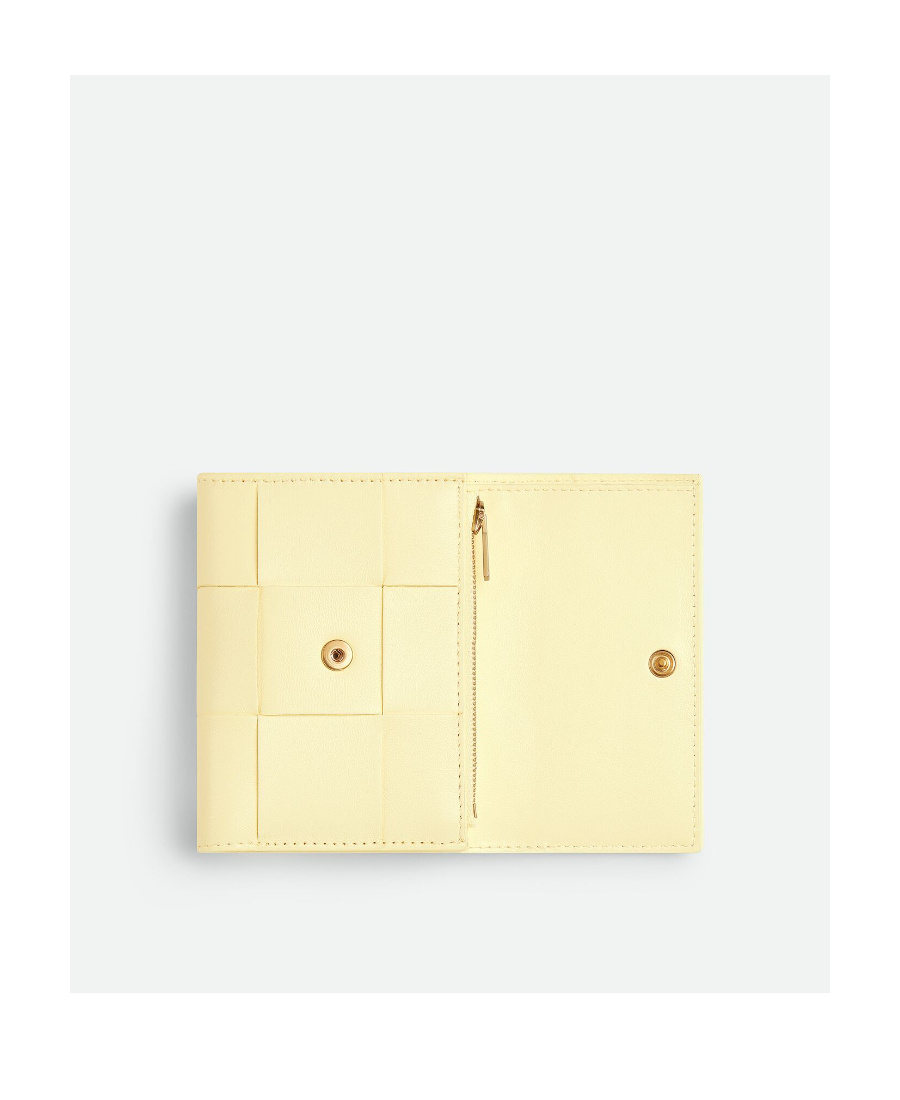 Bottega Veneta Cassette Leather Wallet In Yellow