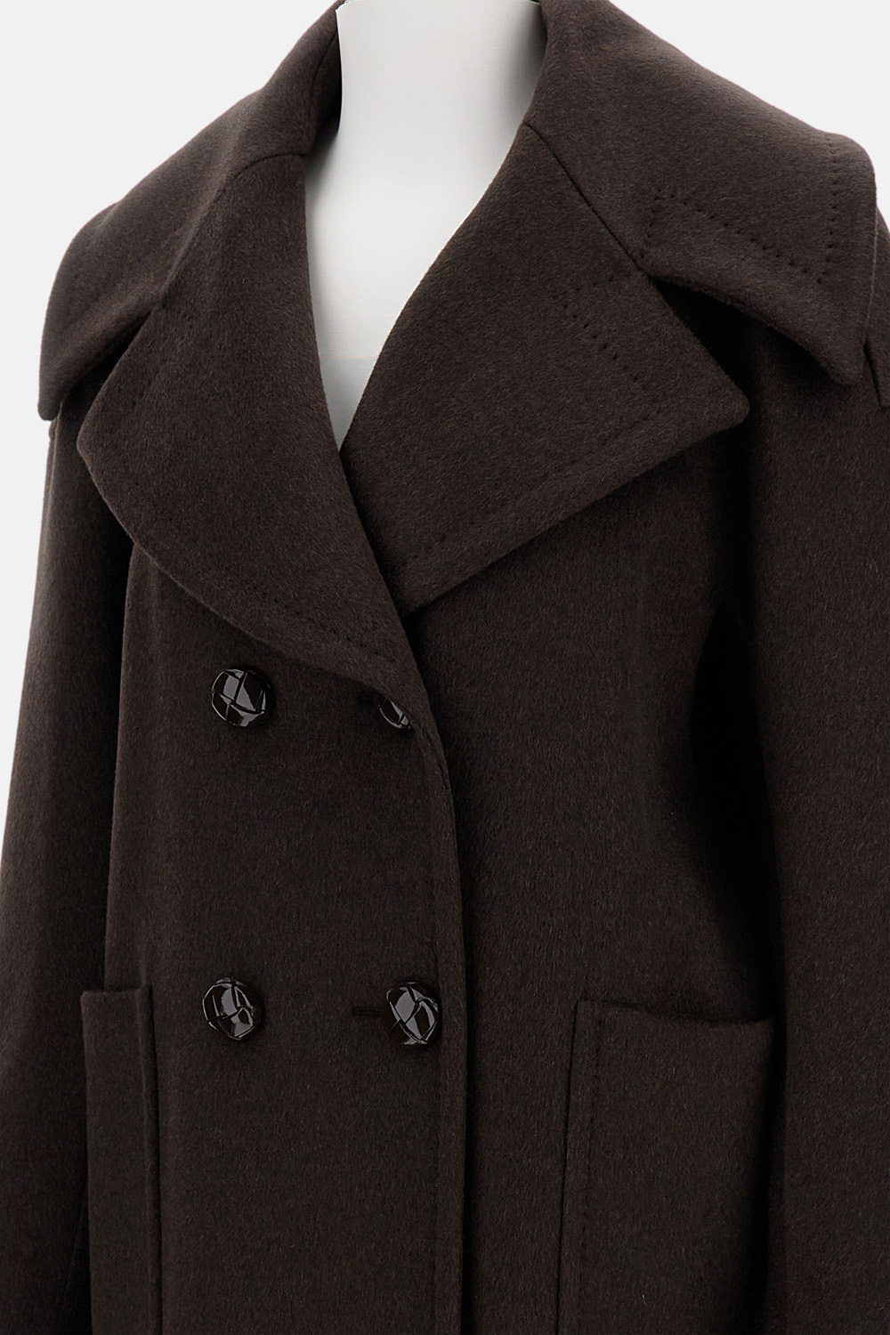 Max Mara Double-breasted Coat In Brown