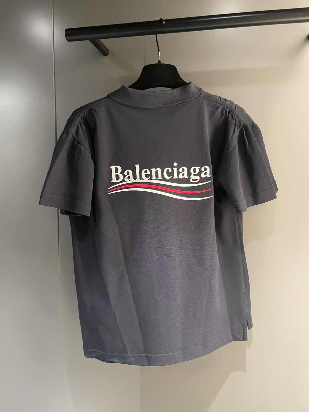 Balenciaga Short-sleeved Polo Shirt In Black