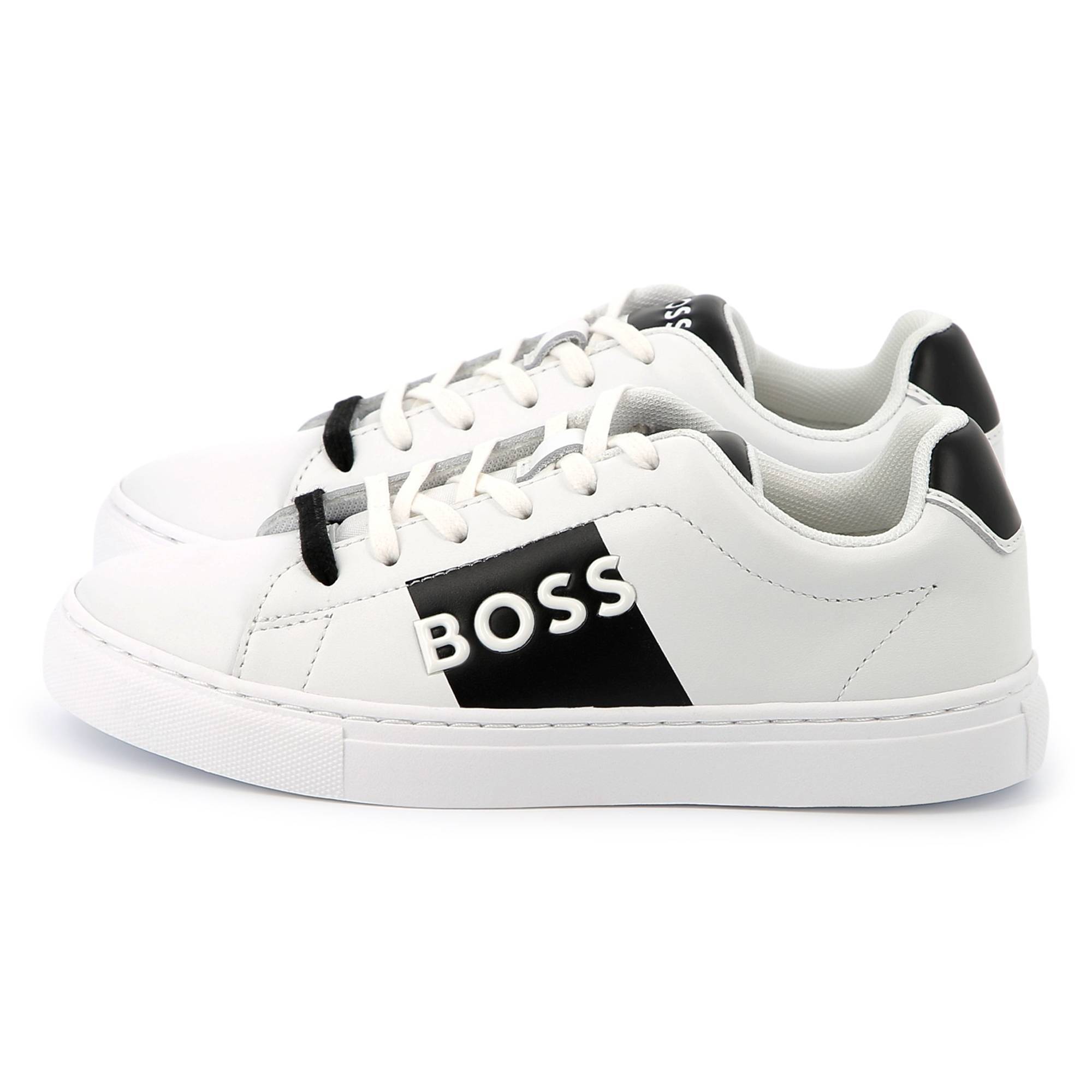 HUGO BOSS LOGO-EMBOSSED SNEAKERS