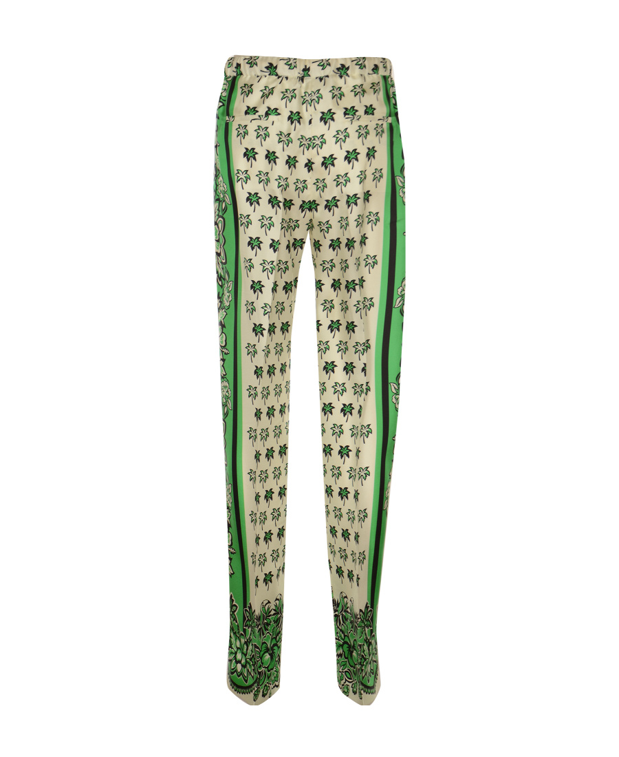 Red Valentino Floral Print Bandana Pants With Elastic Waistband In Nude