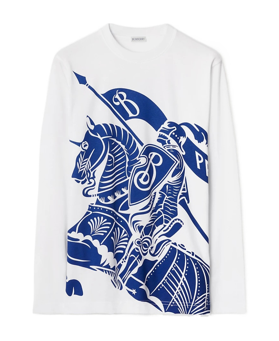 Burberry Ekd Print Long-sleeve T-shirt In Blue