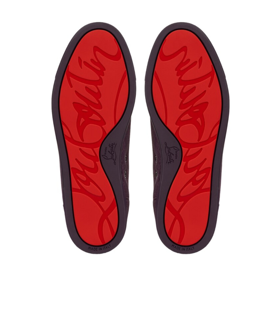 Christian Louboutin Logo-patch Leather Sneakers In Black