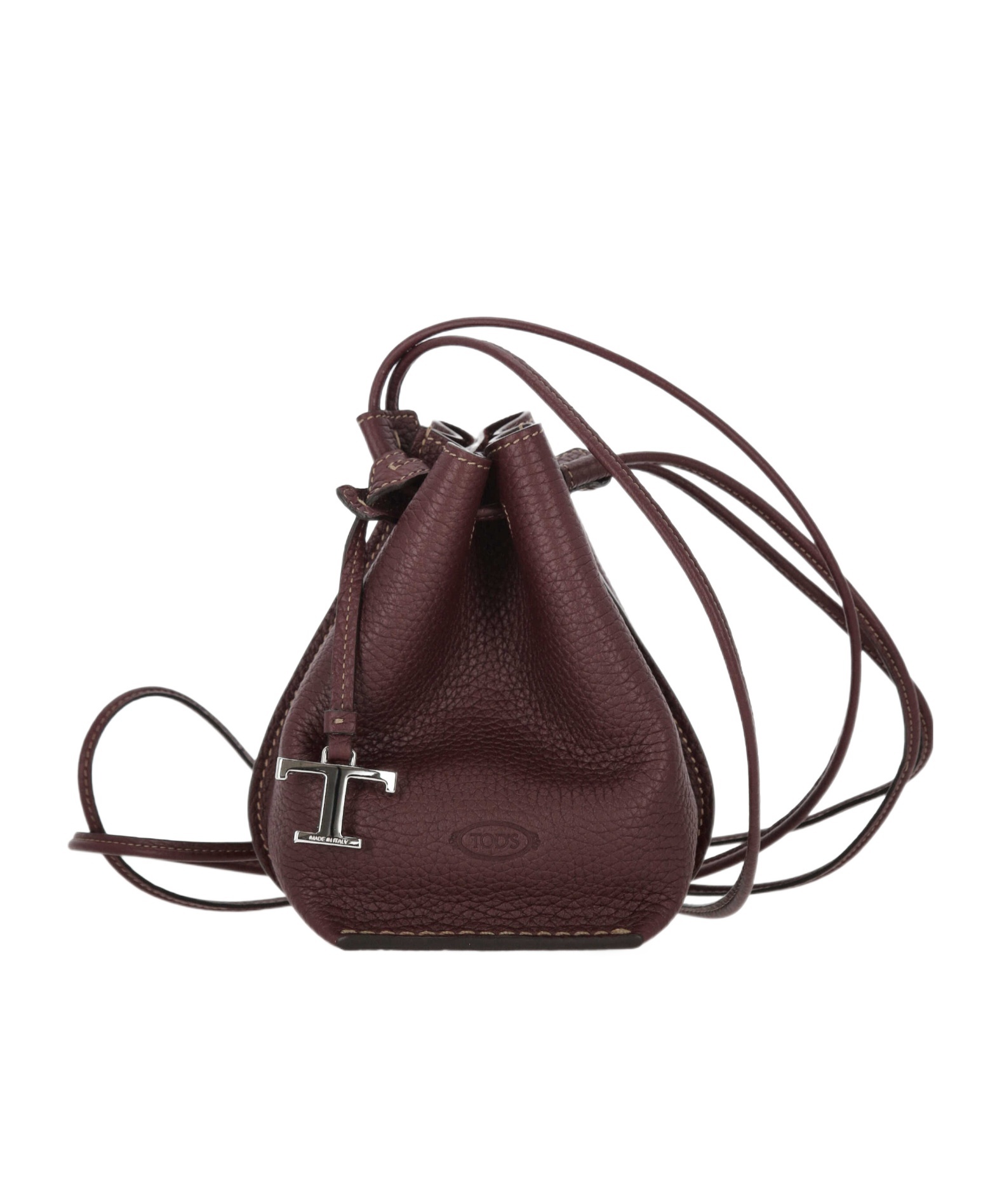 Tod's Drawstring Leather Bucket Bag In Black