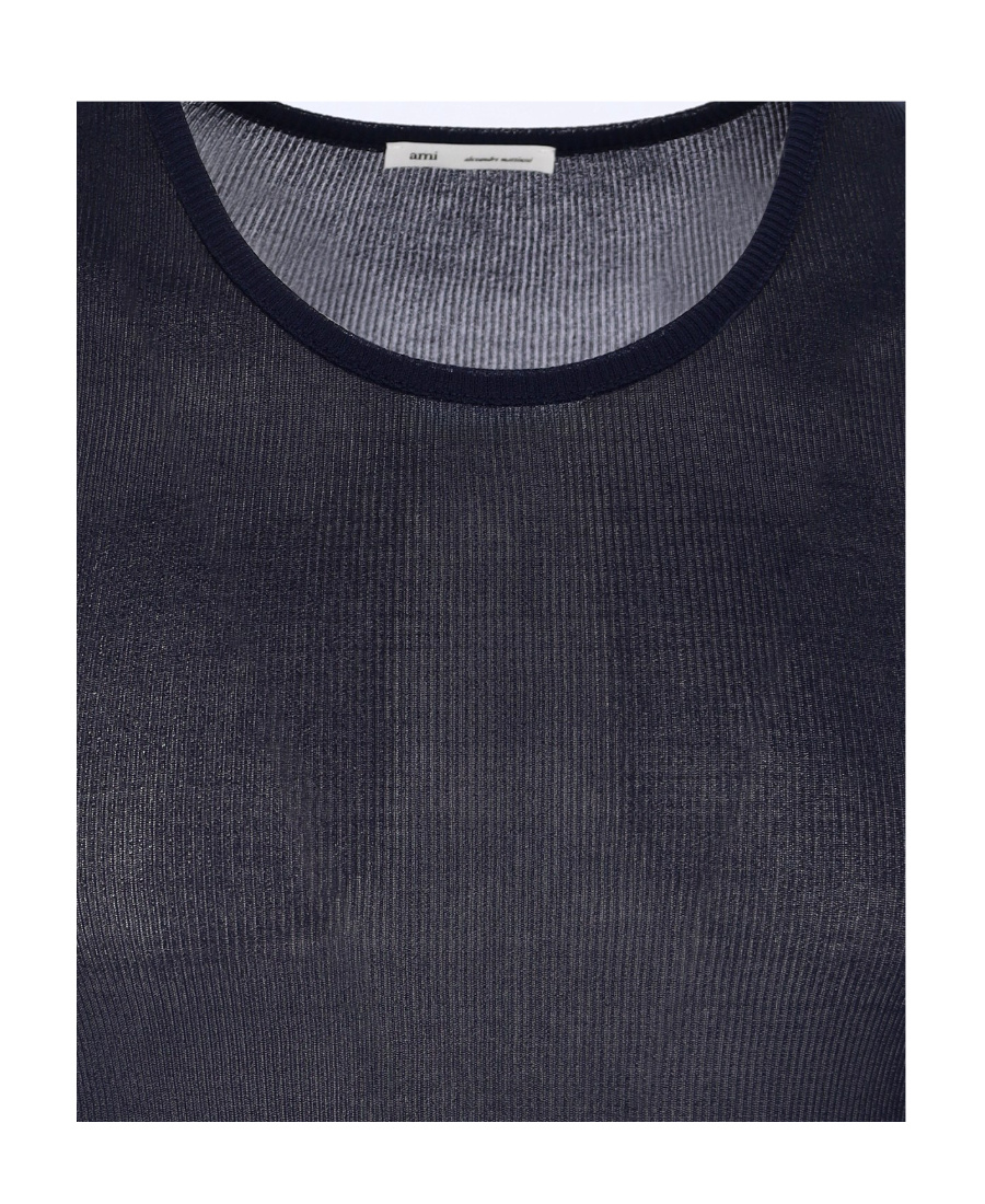 Ami Alexandre Mattiussi Ami Paris Crewneck Knitted Tank Top In Black