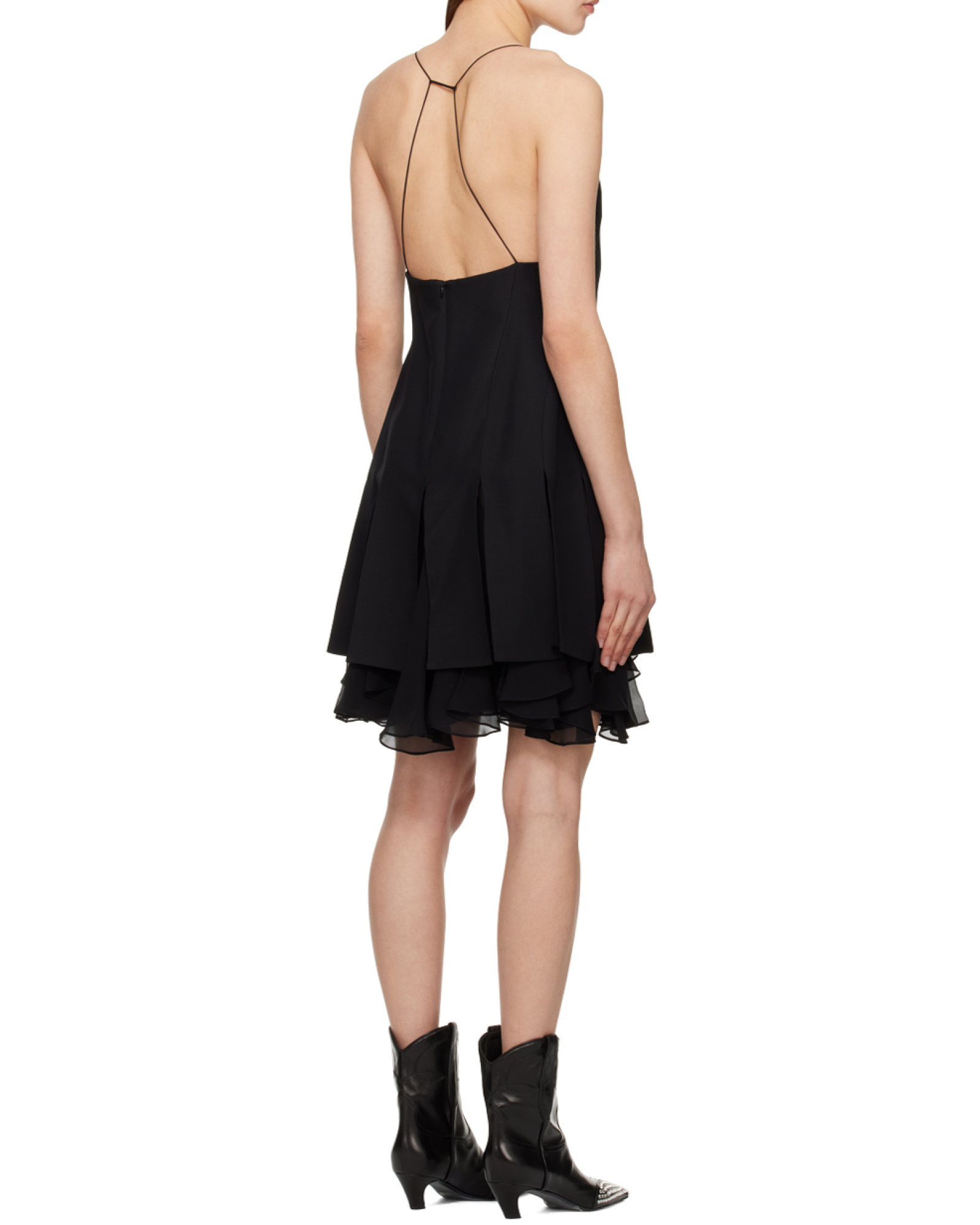 Khaite Teagan Wool-blend Pleated Minidress In Black