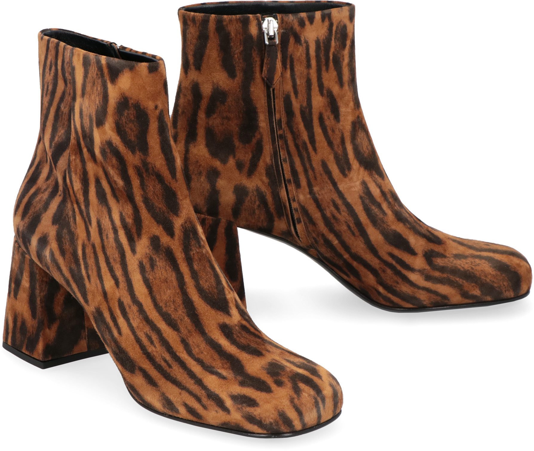 Miu Miu 80mm Leopard-print Ankle Boots In Brown