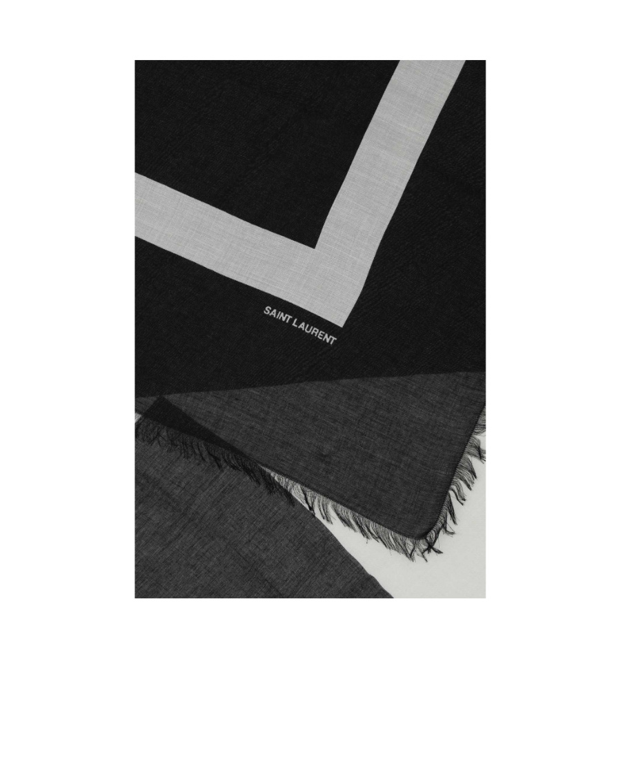 Saint Laurent Women Printed Modal Blend Scarf In Black