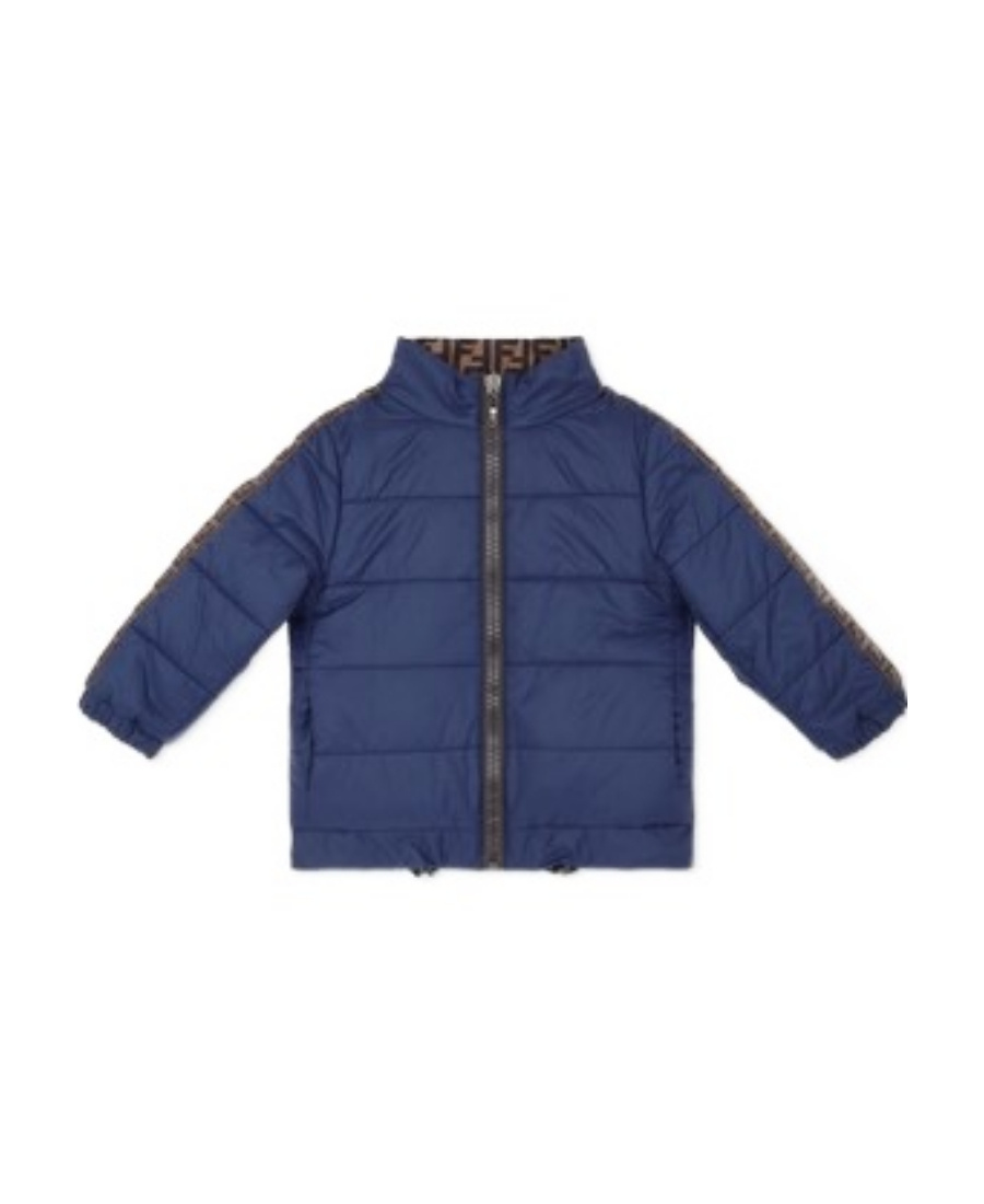 Fendi Ff-pattern Reversible Padded Jacket In Blue