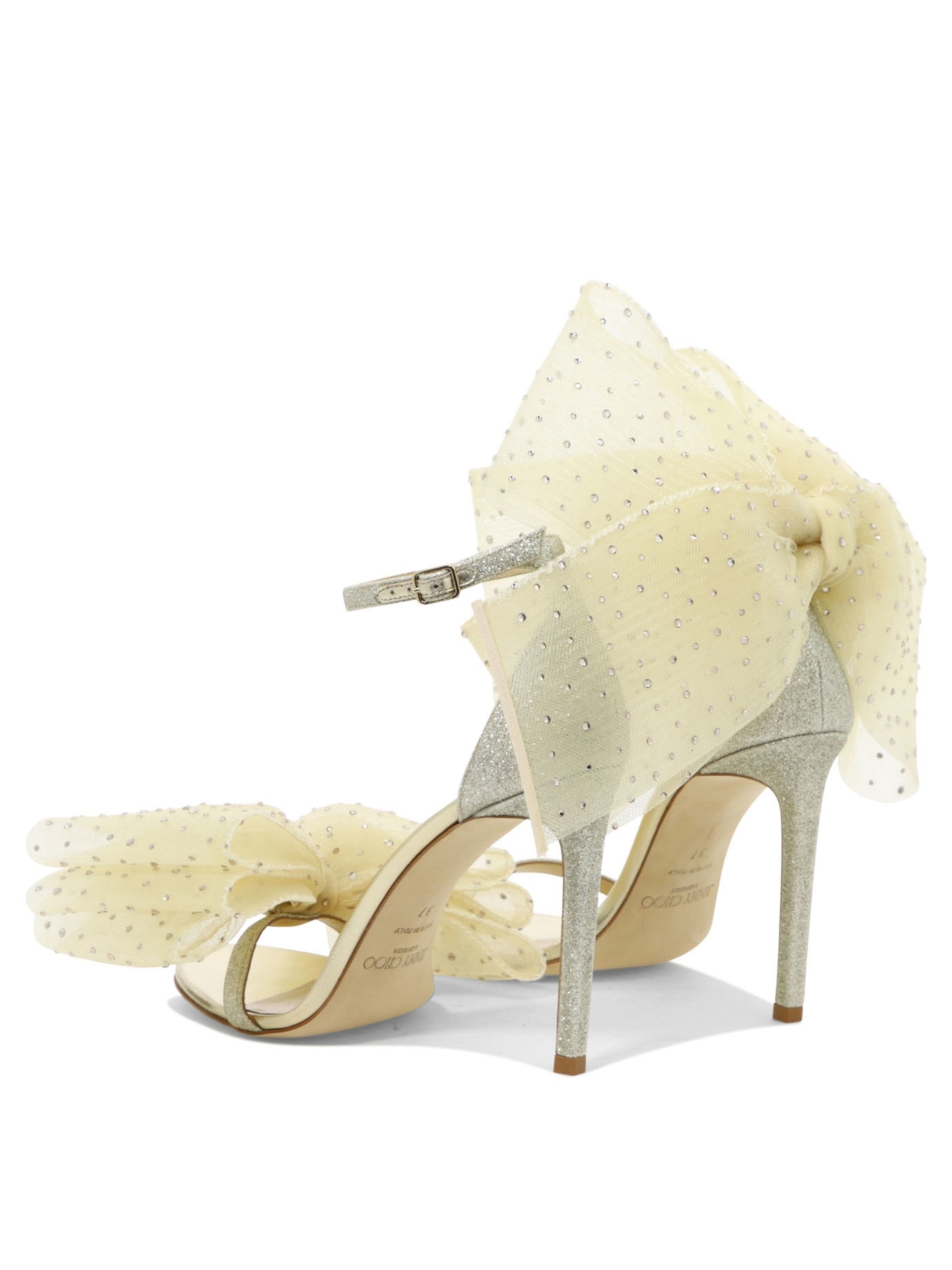 Jimmy Choo Aveline Bow Detail Heeled Sandals In Nude