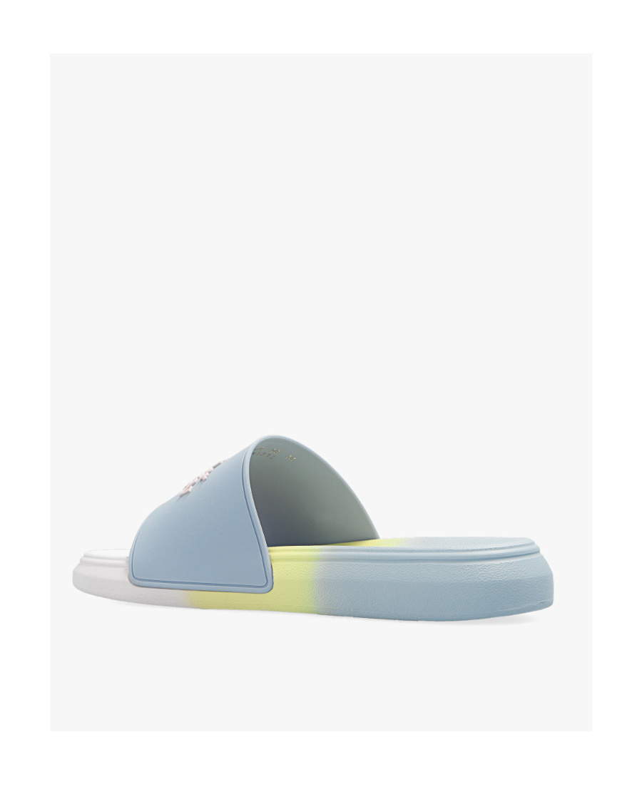 Alexander Mcqueen Logo-patch Open-toe Slides In Multicolor