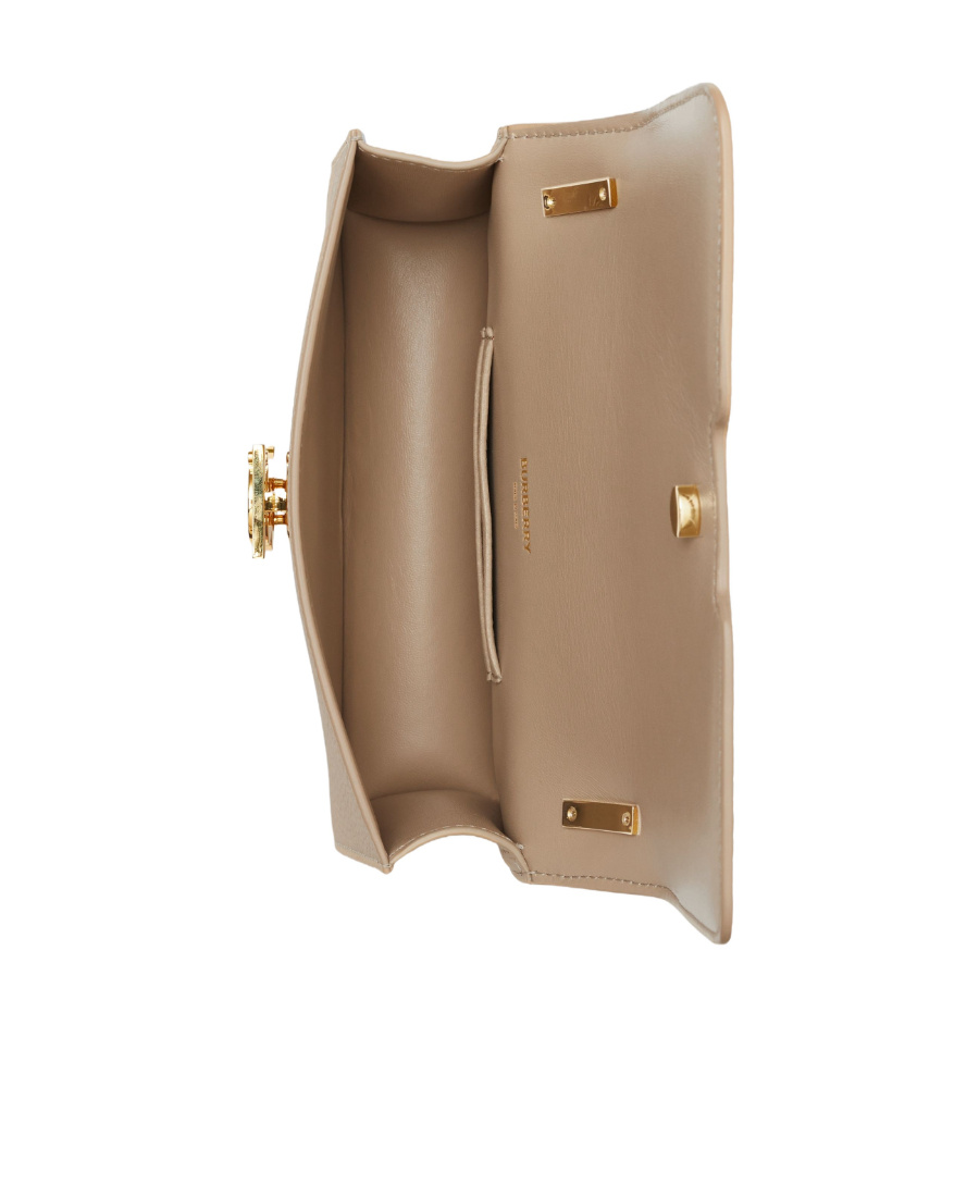 Burberry Logo-plaque Leather Shoulder Bag In Brown