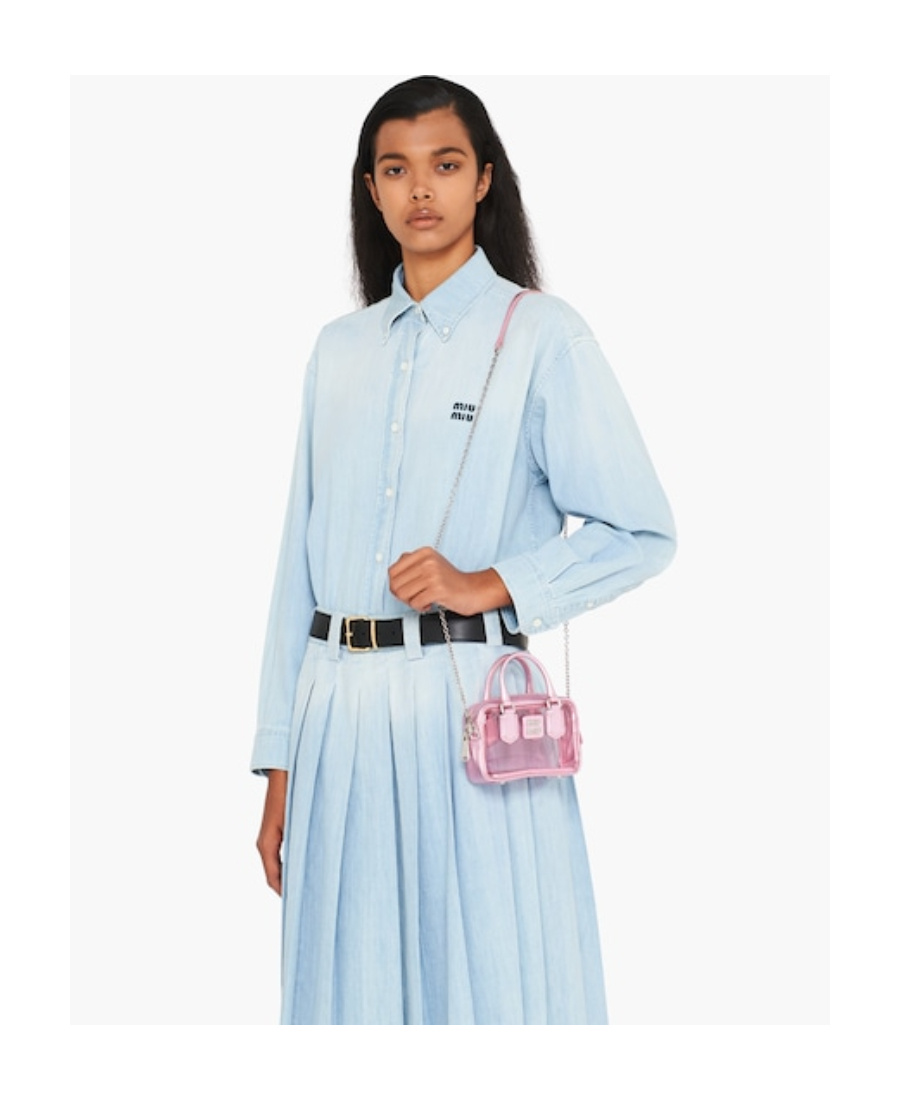 Miu Miu Plexiglas And Nappa Leather Mini Top-handle Bag