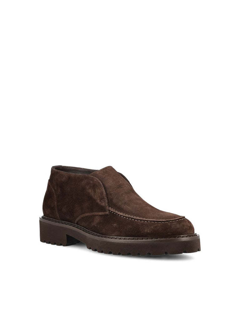 Doucal's Dark Brown Suede Slip-on Ankle Boots In Brown
