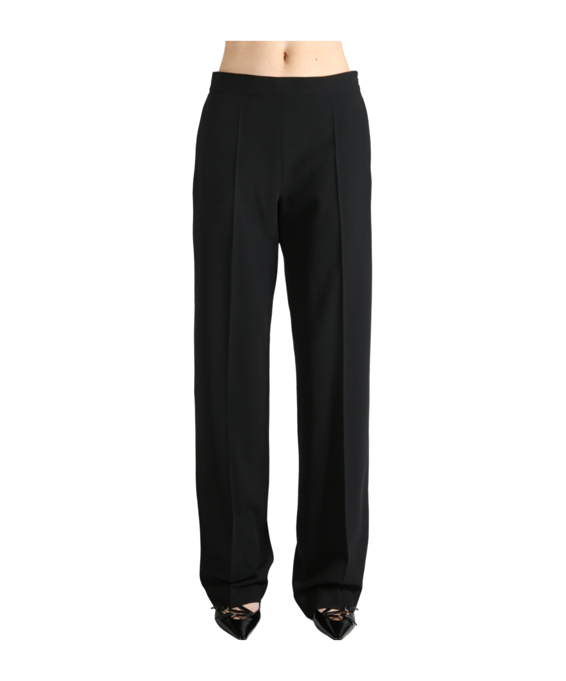 The Row Front Pleated Wool Casual Pants In Black