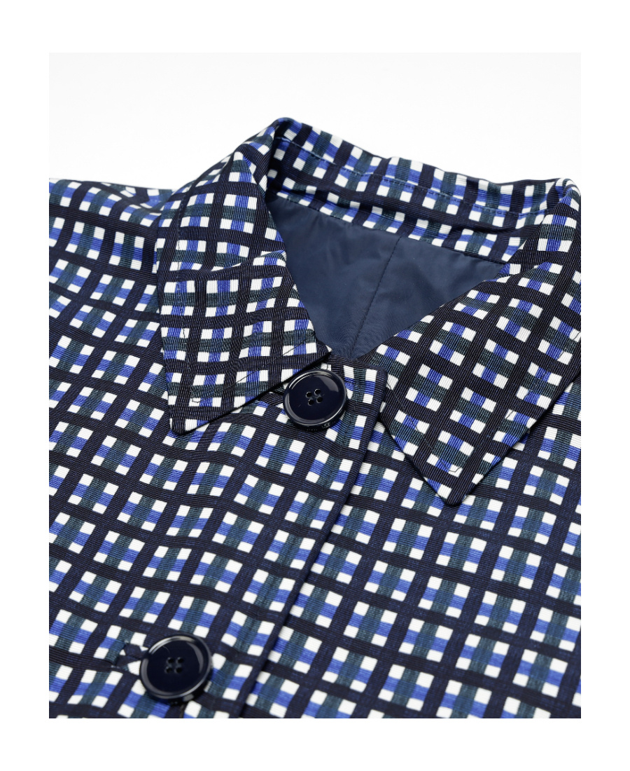 Weekend Max Mara Checkered Detail Coat In Blue