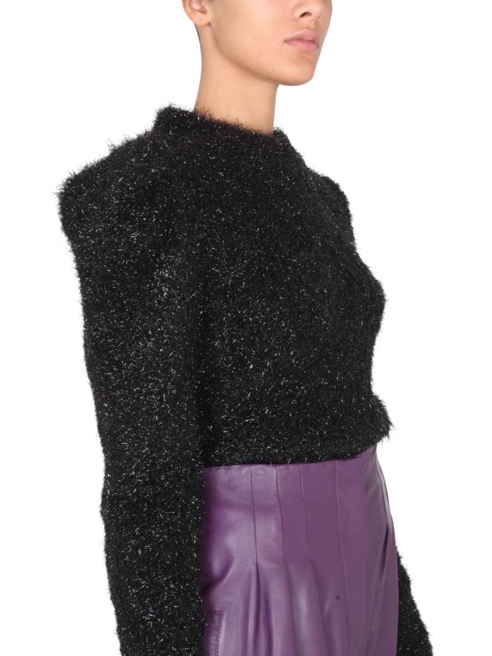 Alberta Ferretti Long-sleeved Sweater In Black