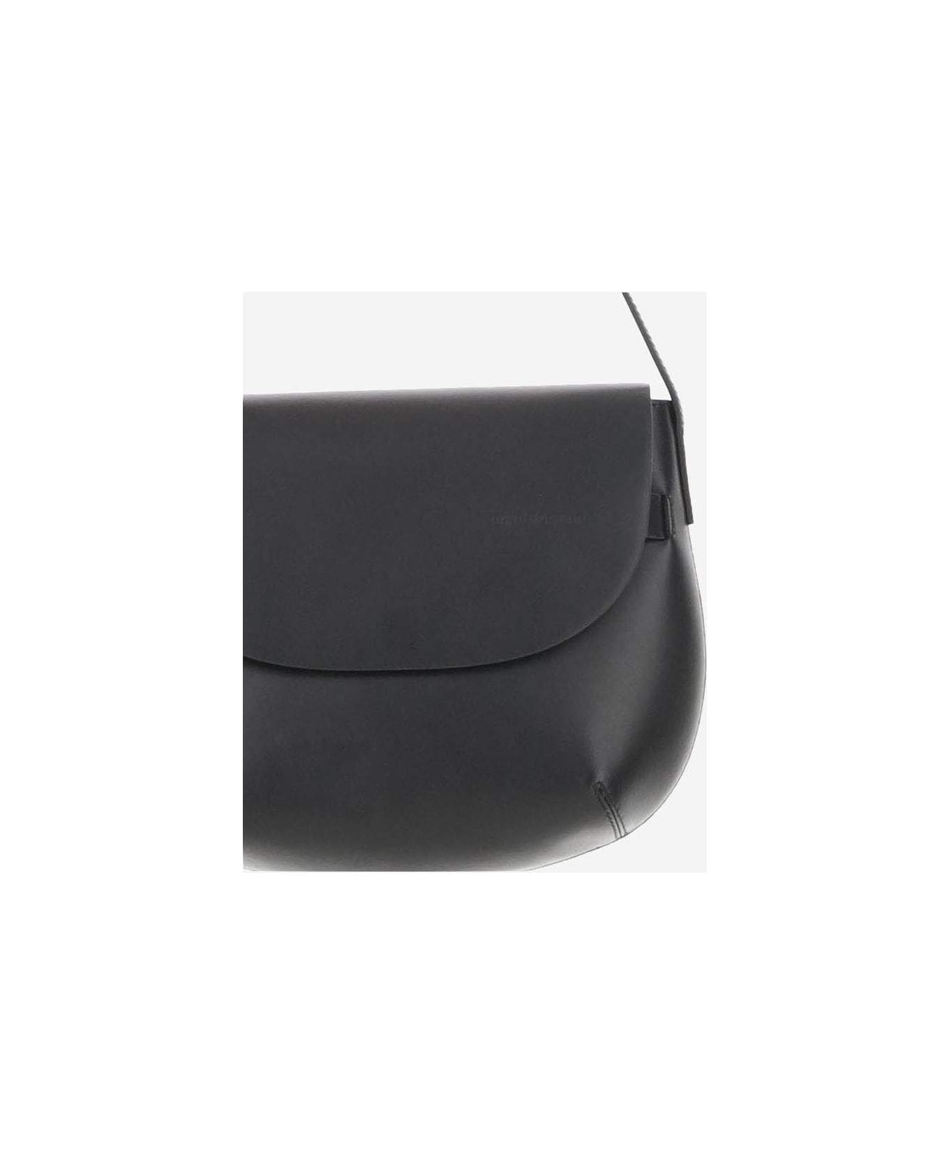 Shop By Malene Birger Maellon Leather Shoulder Bag In Black