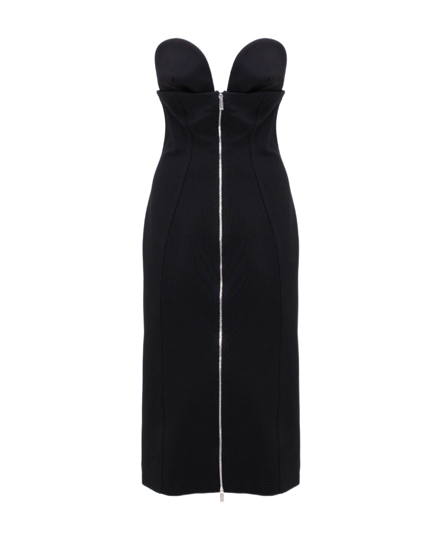 Off-white Ablohland Strapless Sweetheart Crepe Midi Dress In Black