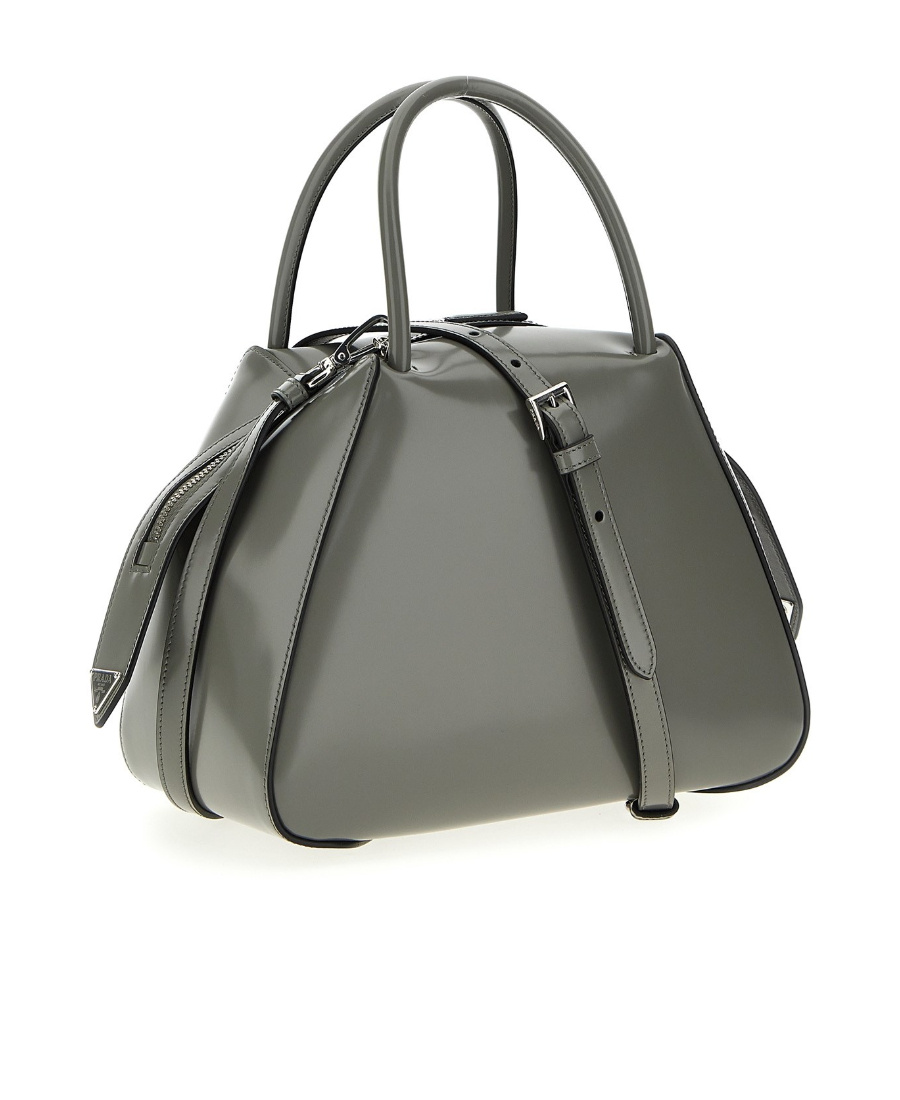 Shop Prada Small Supernova Leather Tote Bag In Gray