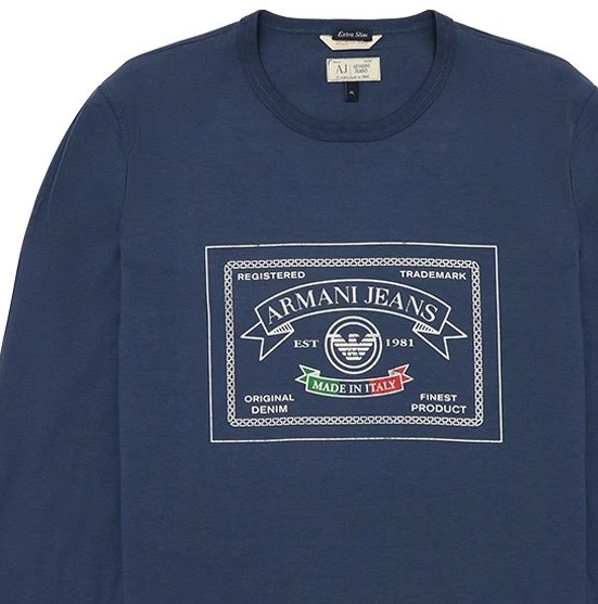 ARMANI JEANS T-SHIRT WITH ROUND NECK AND LONG SLEEVES