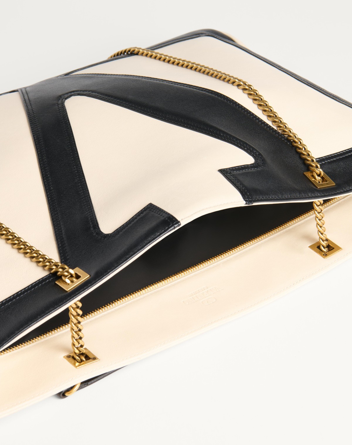 Valentino Large Logo Tote In Nude