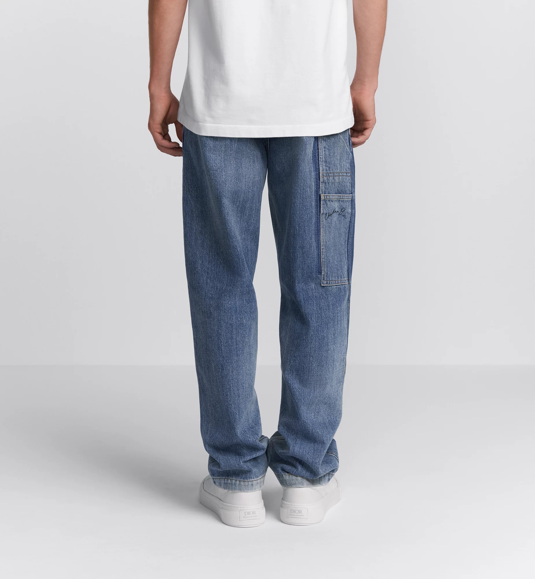 Dior Five-pocket Work Jeans In Blue