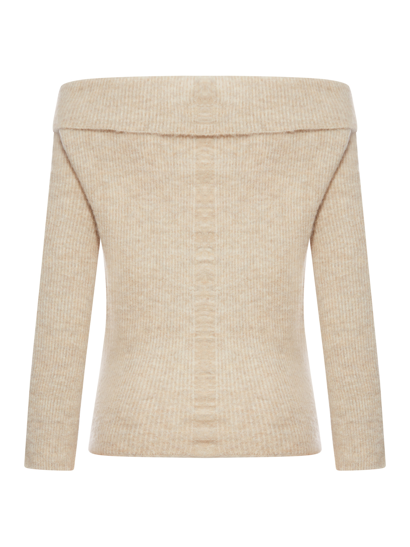 Rick Owens Ribbed Sweater With Off-the-shoulder In Neutral