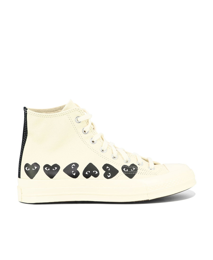 Comme Des Garçons Play Round-head High-top Skate Shoes In White