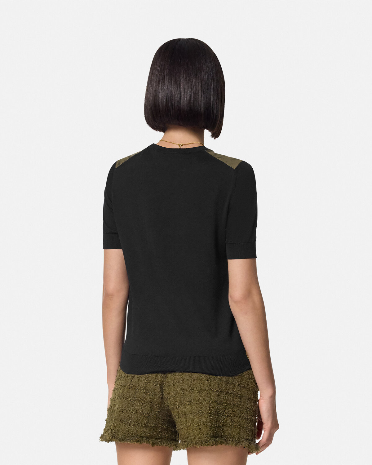 Shop Versace La Coupe Des Dieux Panelled T-shirt In Green
