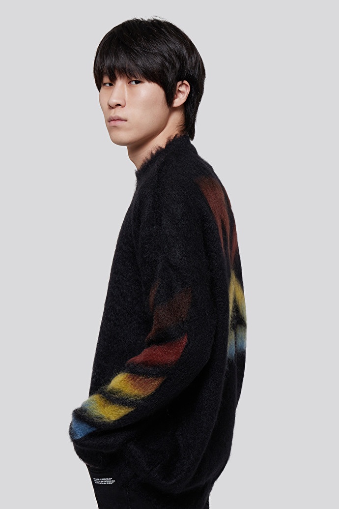 Off-white Brushed Wool Crew-neck Sweater With Contrasting Logo In Black