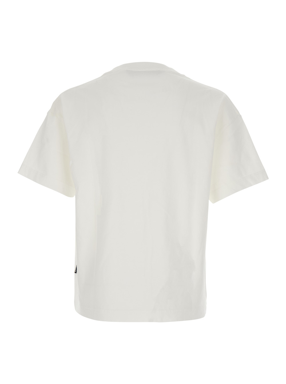 Palm Angels Classic Fit White Cotton T-shirt With Graphic Branding In White