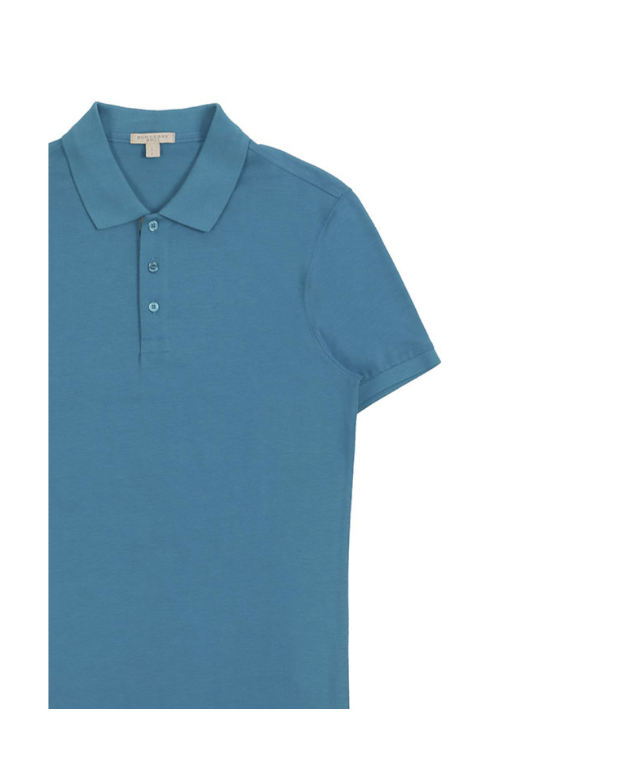 Burberry Logo Short-sleeved Polo Shirt In Blue