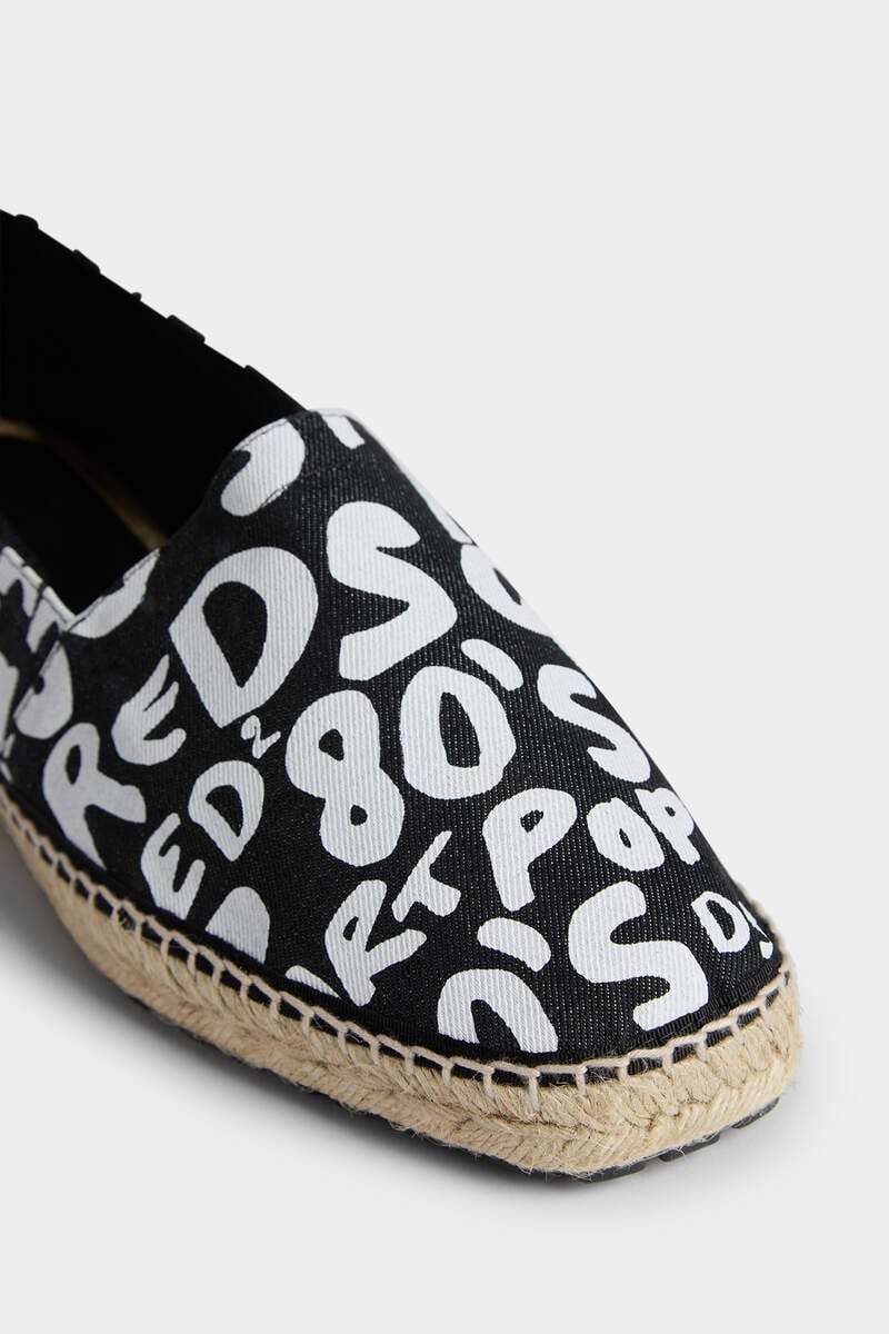 Shop Dsquared2 Graphic-print Denim Espadrilles In Black