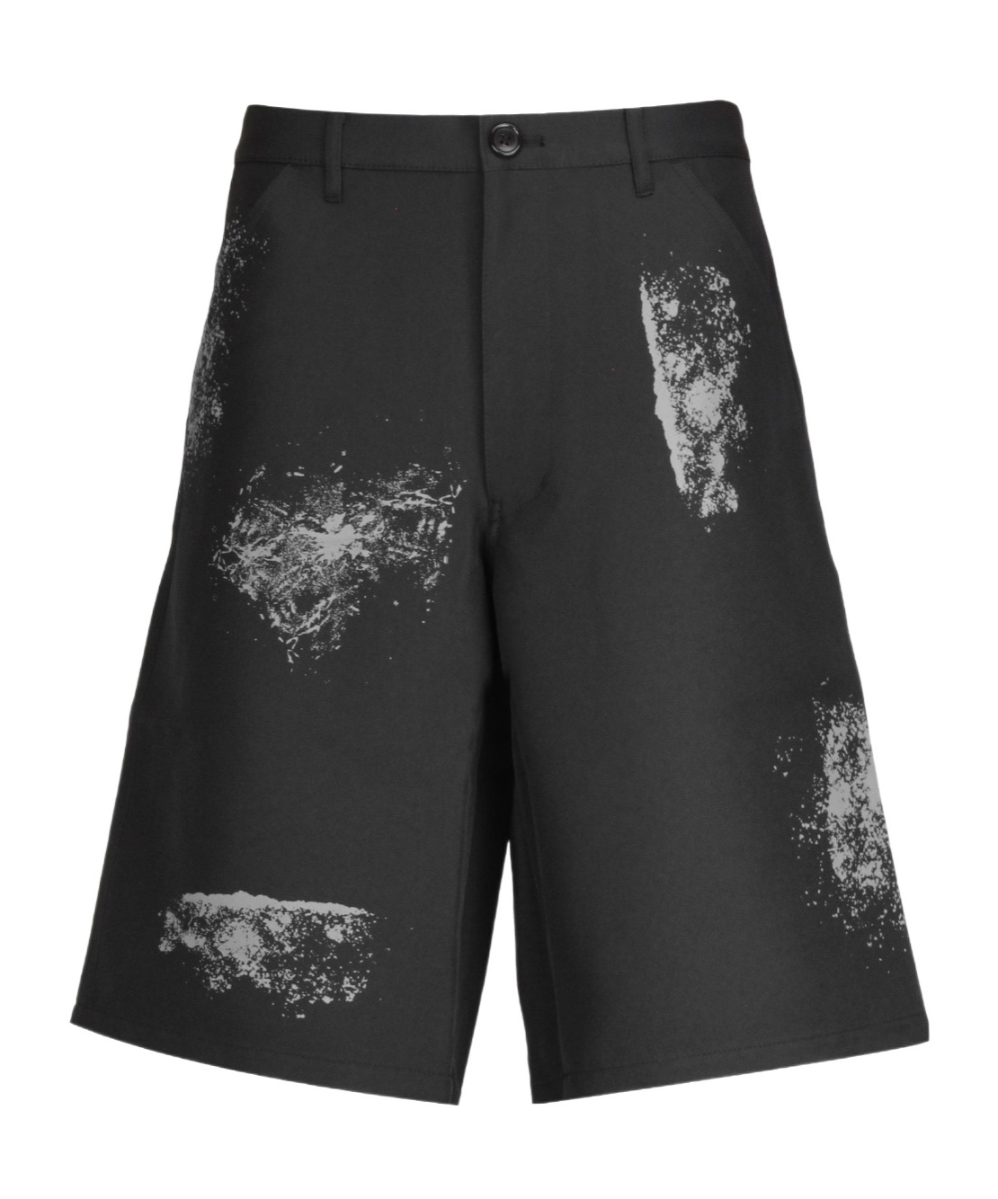 Comme Des Garçons Shirt Pattern-printed Knee-length Shorts In Black