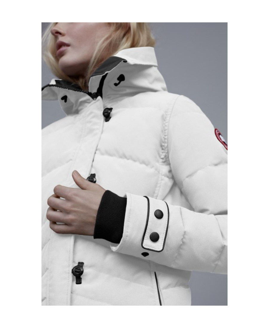 Canada Goose Logo Patch Down Jacket In White