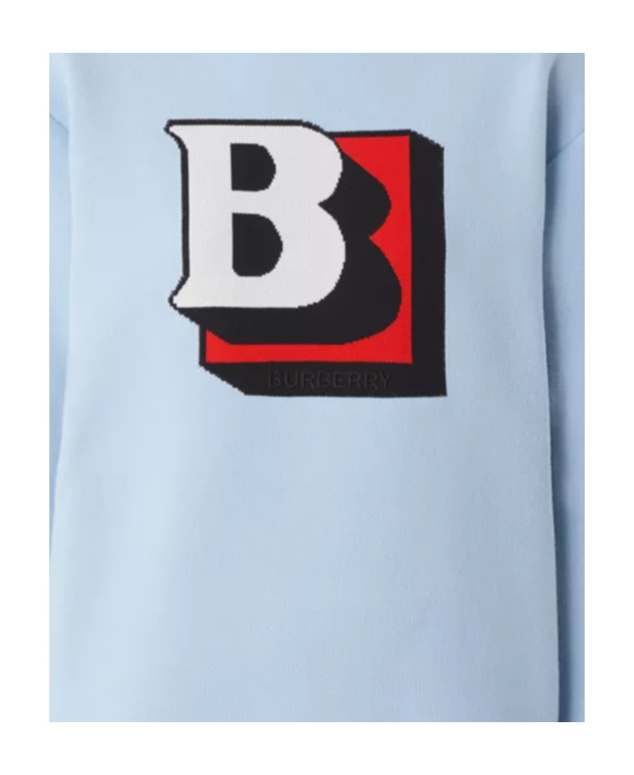 Burberry Letter-graphic Technical Wool-blend Jumper In Blue