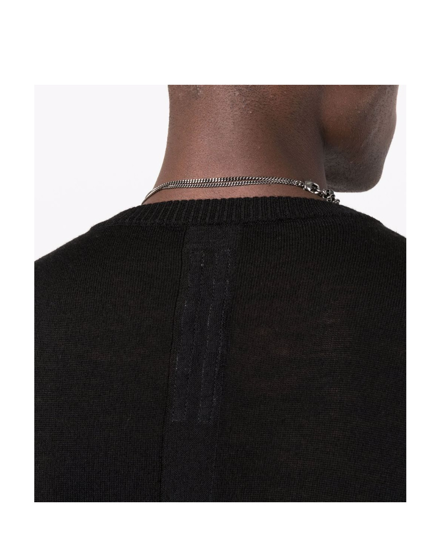 Rick Owens Long-line Ribbed Jumper In Black
