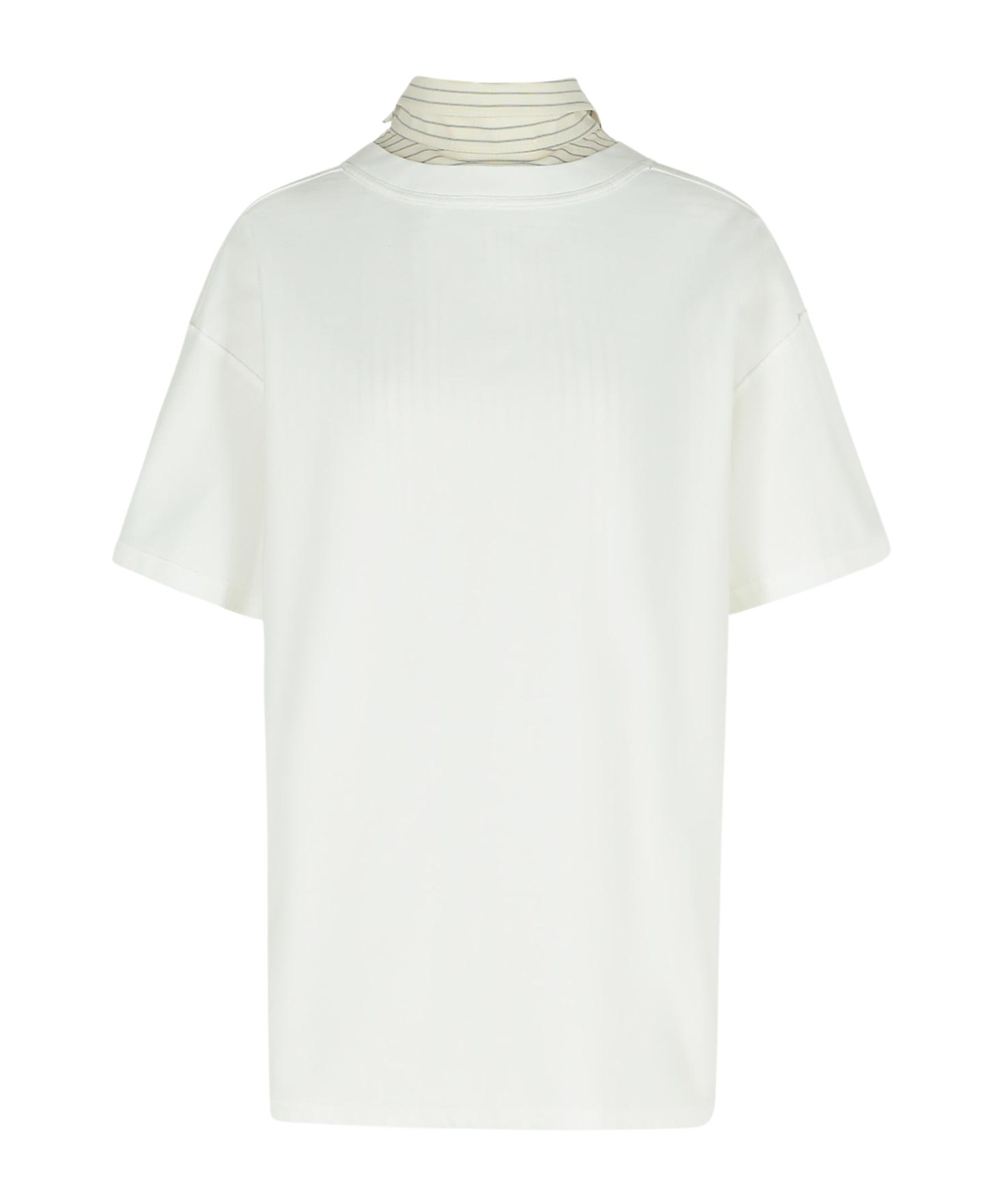 Maison Margiela Inverted White Cotton Shirt Women In White