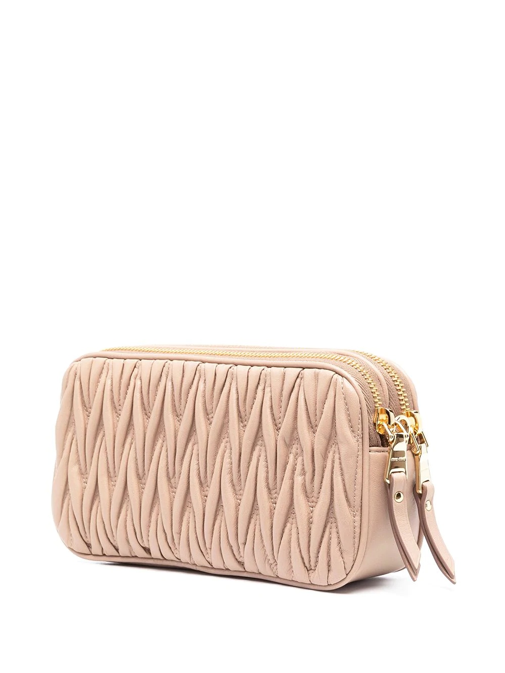 Miu Miu Matelassé-effect Mini-bag In Nude