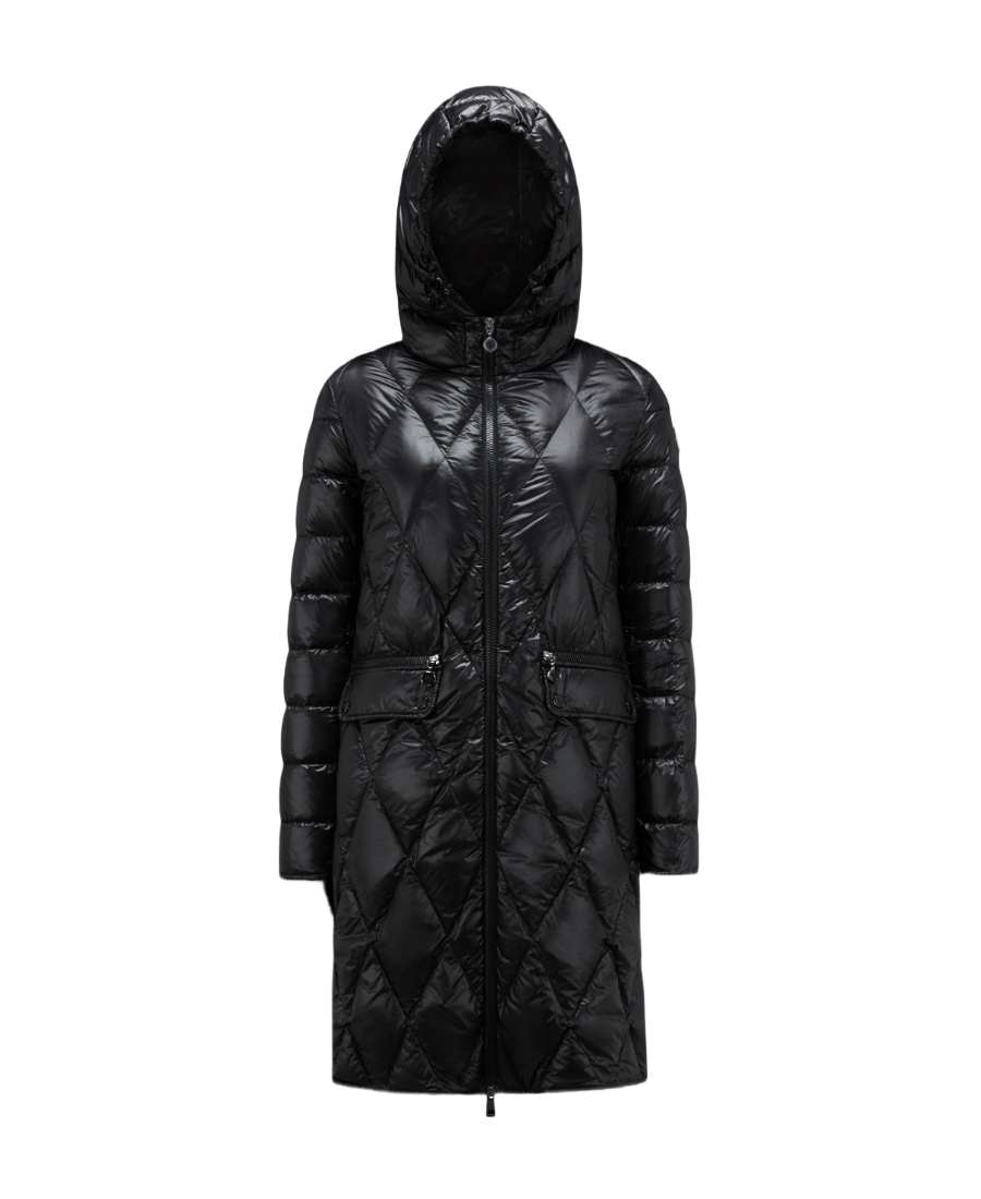 Moncler Serilong Diamond-quilted Puffer Coat In Black