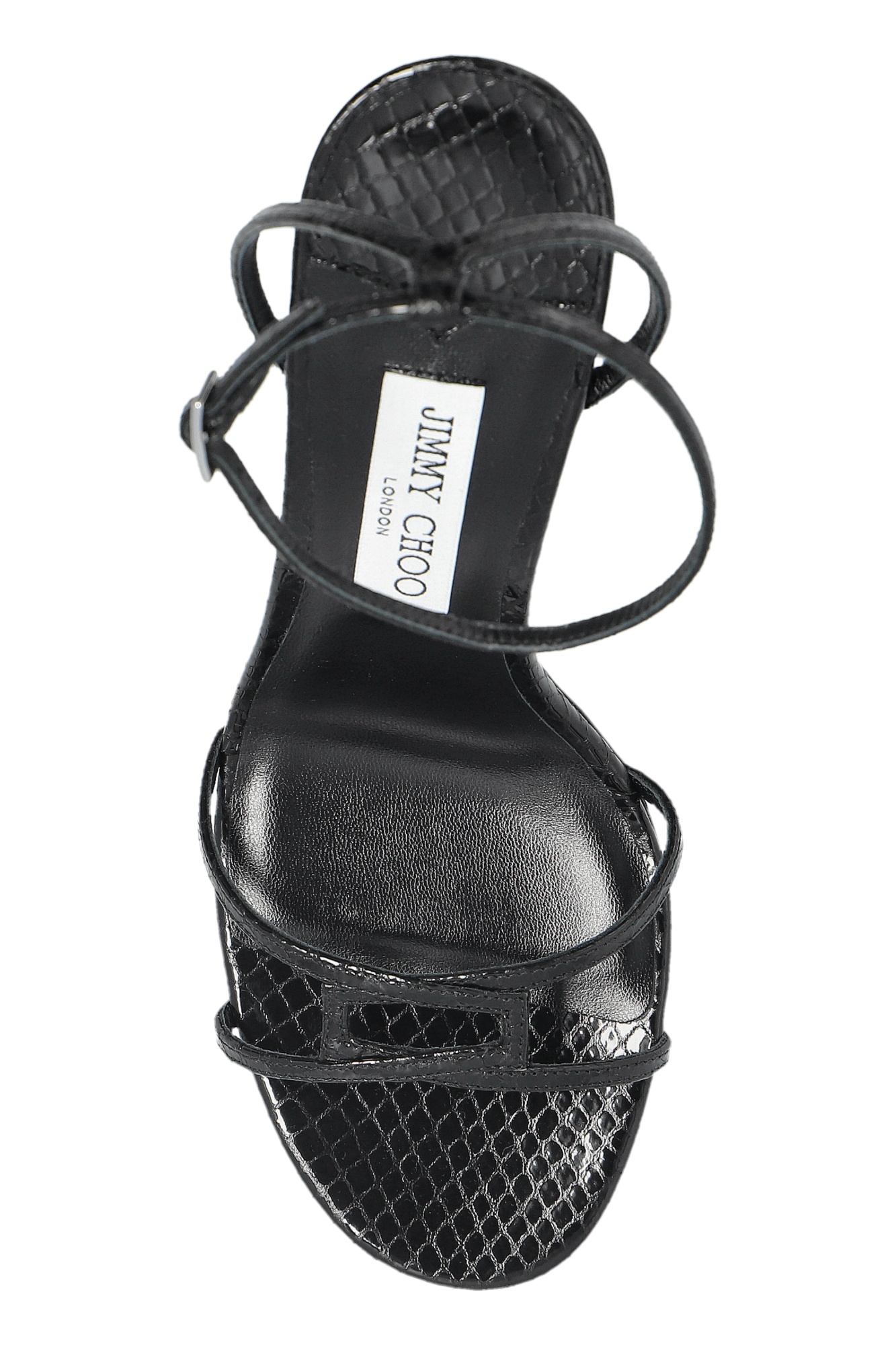 Jimmy Choo 100mm Core Leo Ankle-strap Leather Sandals In Black