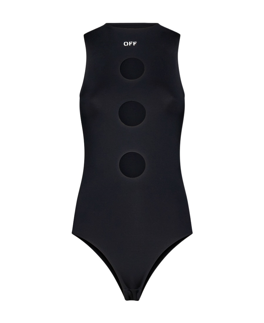 Off-white Meteor Sleeveless Bodysuit In Black